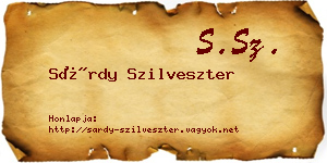 Sárdy Szilveszter névjegykártya