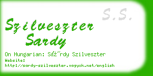szilveszter sardy business card